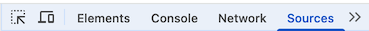Developer tools tabs, with Sources tab selected